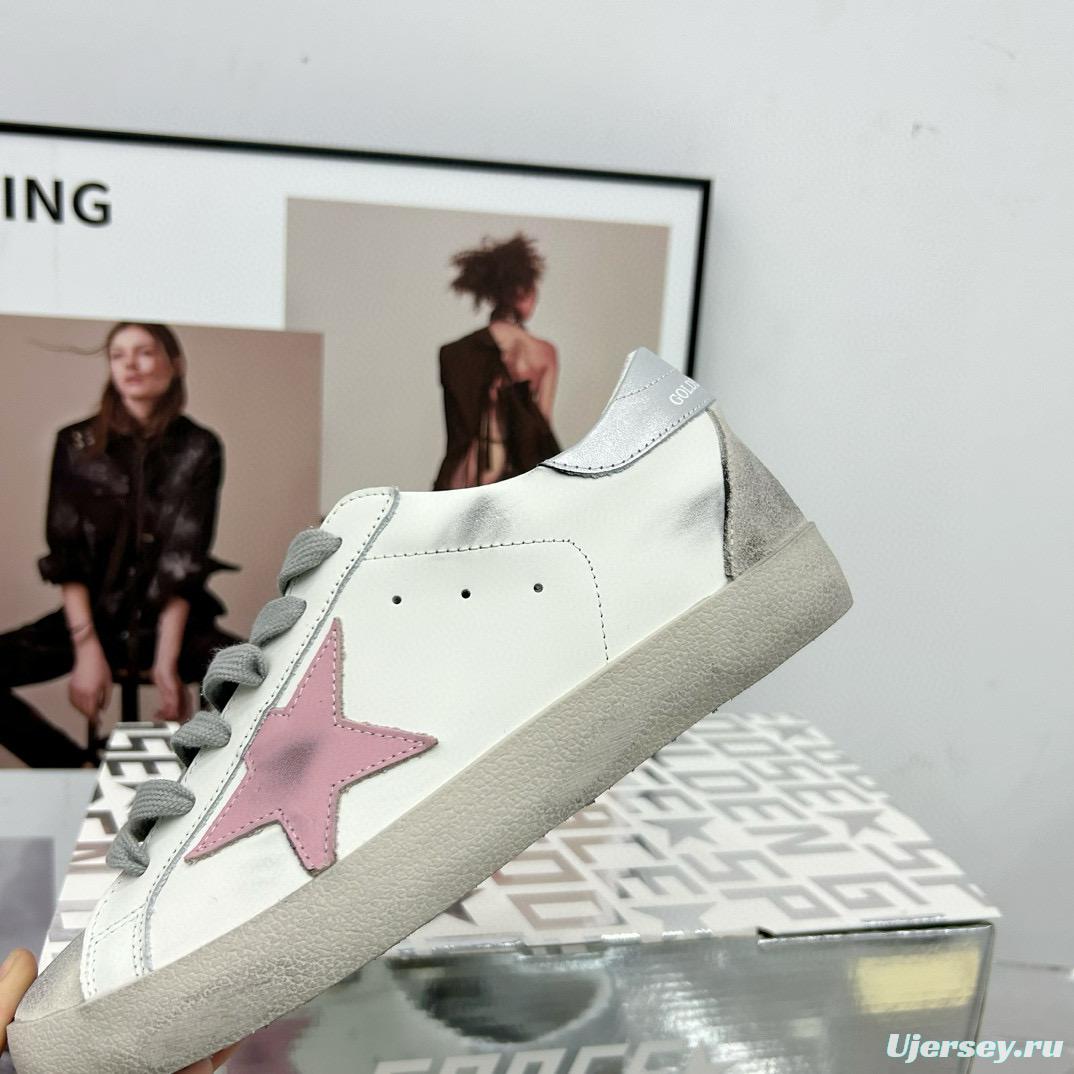 2025 Women GGDB White Pink Leather Sneakers