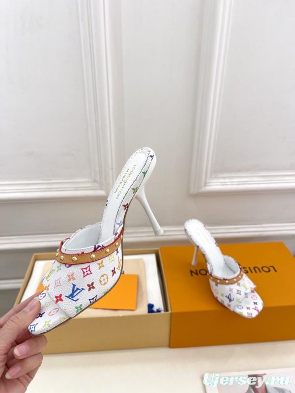 2025 Slippers Louis Vuitton Multi Color Leather Slippers KFY00290