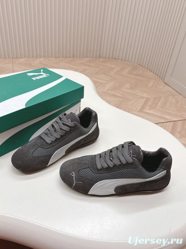 2025 Women Puma Grey White Suede Mesh Sneakers LY00280