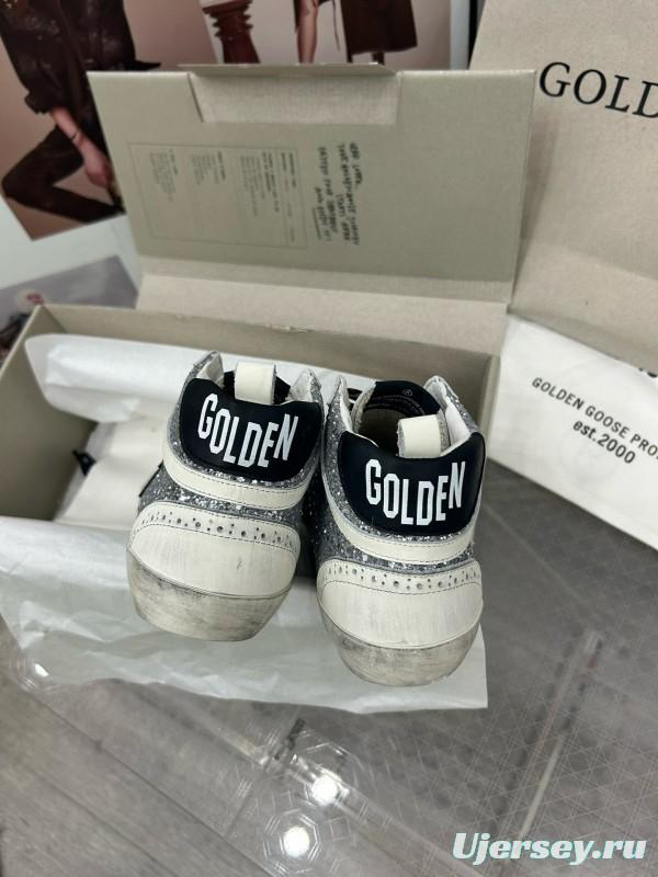 2024 Women GGDB Silver White Leather High Top Sneakers MJ00300