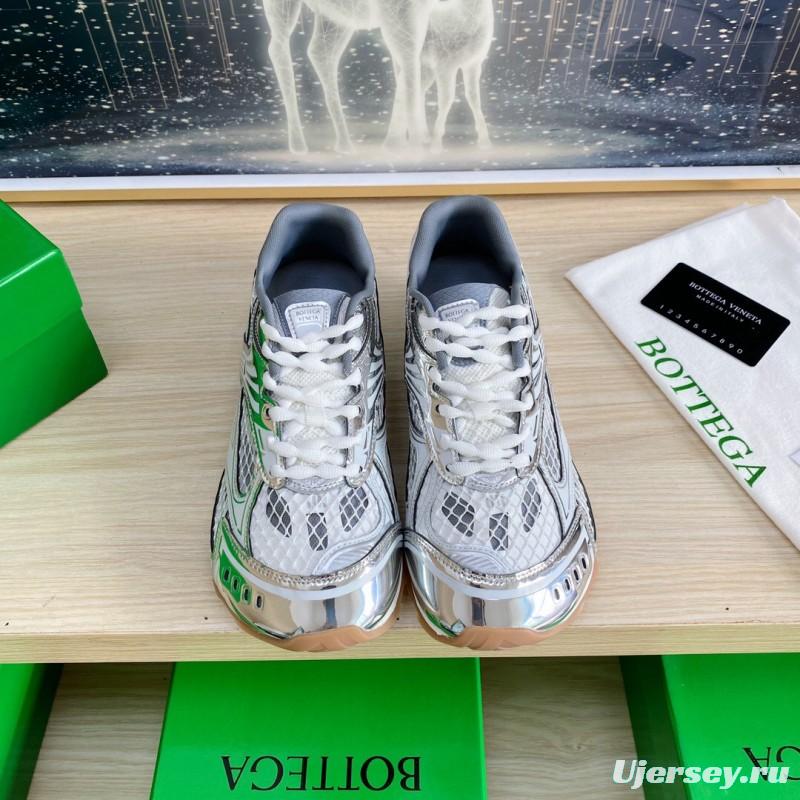 2025 Unisex Bottega Veneta Silver Mesh TPU Runner Sneakers Lightweight Geometric LY00310