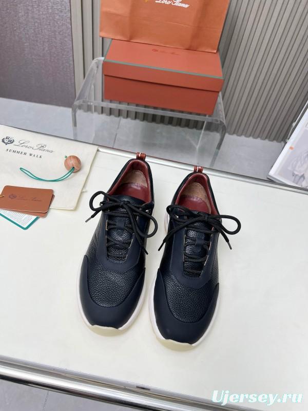 2024 Men Le Parmentier Black Leather Silk Outdoor Casual Hiking Shoes MJ00350