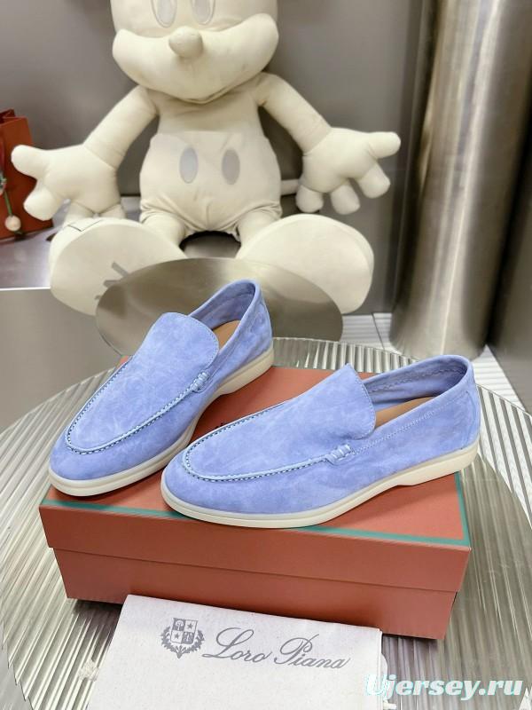 2024 Unisex LP Light Blue Suede Loafers MJ00270