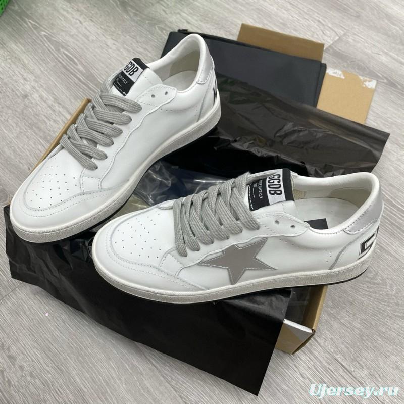 2024 Unisex GGDB White Silver Leather Sneakers MJ00260