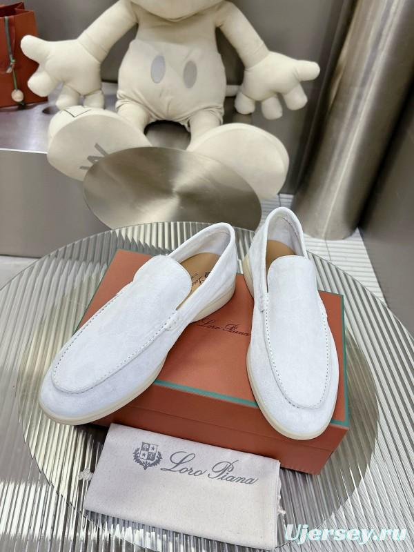 2024 Unisex Le Parmentier White Calf Suede Loafers MJ00270