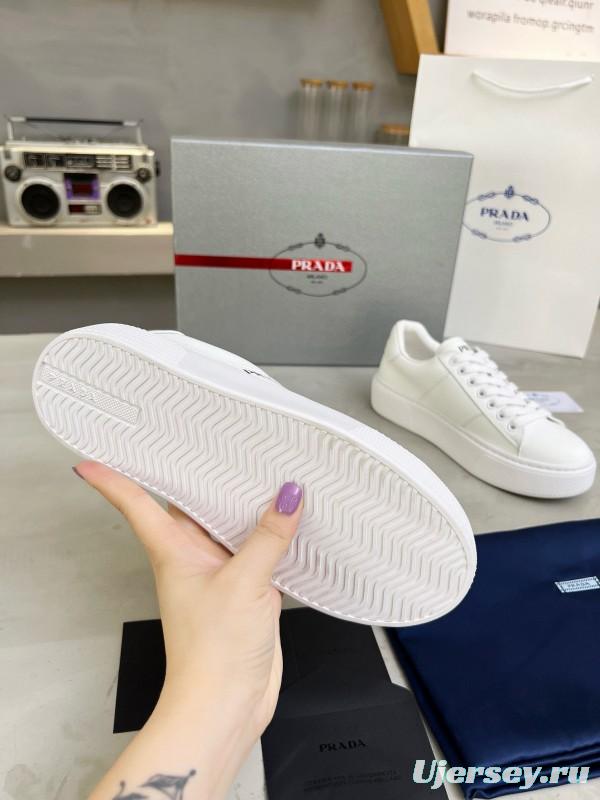 2024 Unisex Prada White Leather Sneakers MJ00310