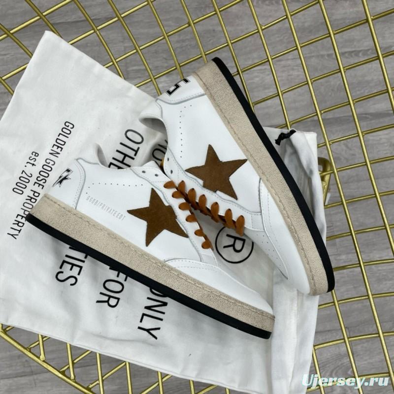 2024 Unisex GGDB White Brown Leather Sneakers MJ00260