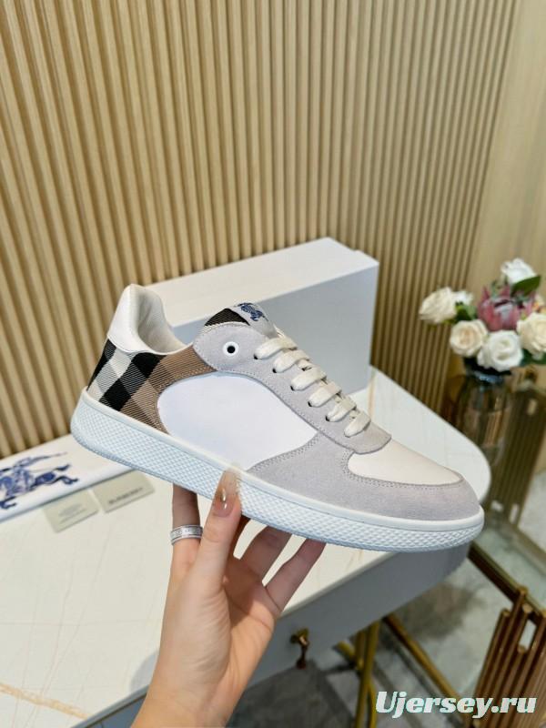 2024 Men Burberry White Beige Classic Cotton Casual Shoes MJ00320