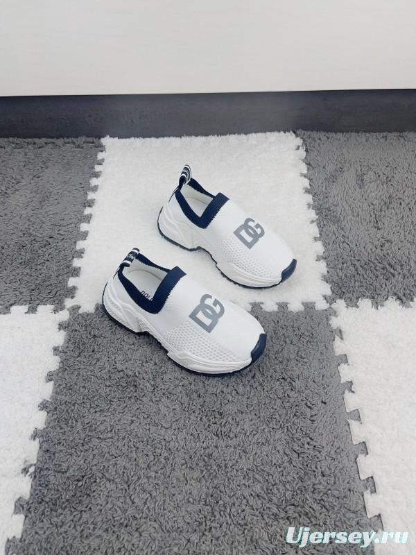 2024 Kids Dolce & Gabbana Black White Mesh Slip-On Sneakers