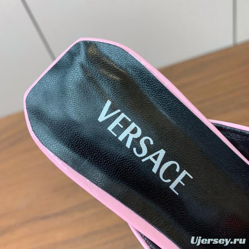 2025 Slippers VERSACE Pink Patent Leather Slippers