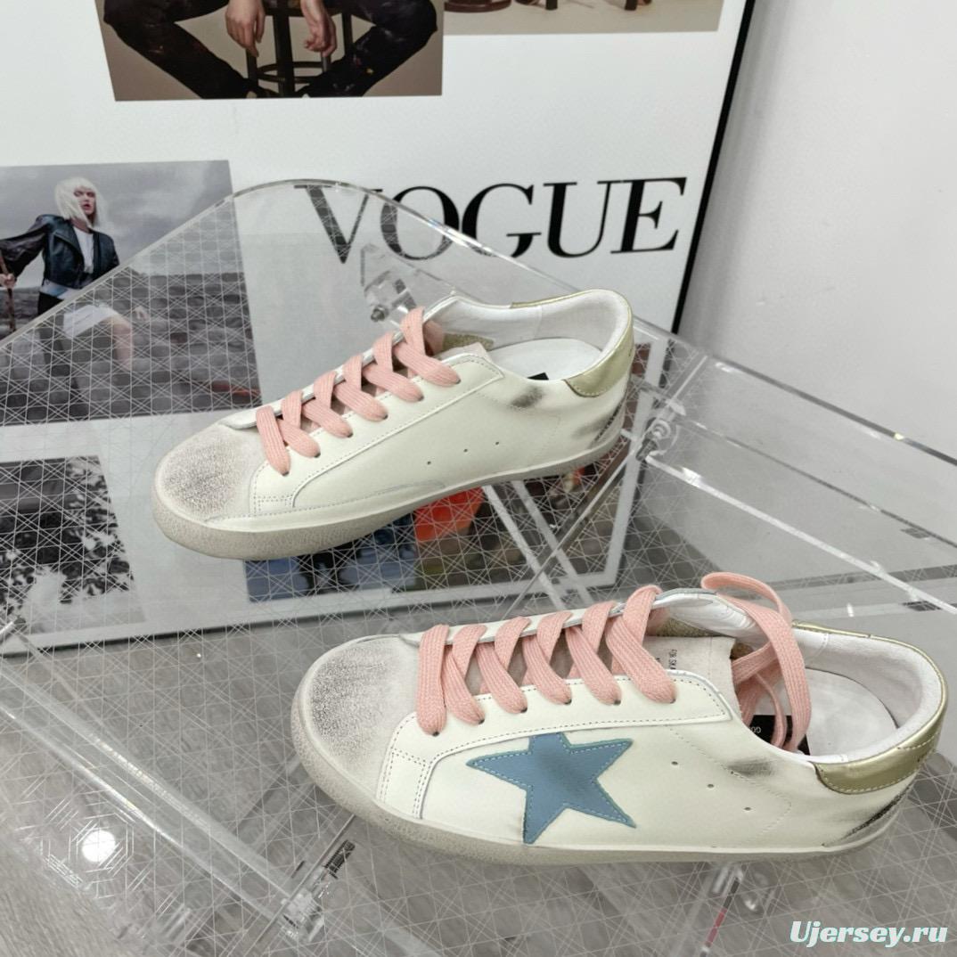 2025 Women GGDB White Blue Pink Leather Suede Sneakers