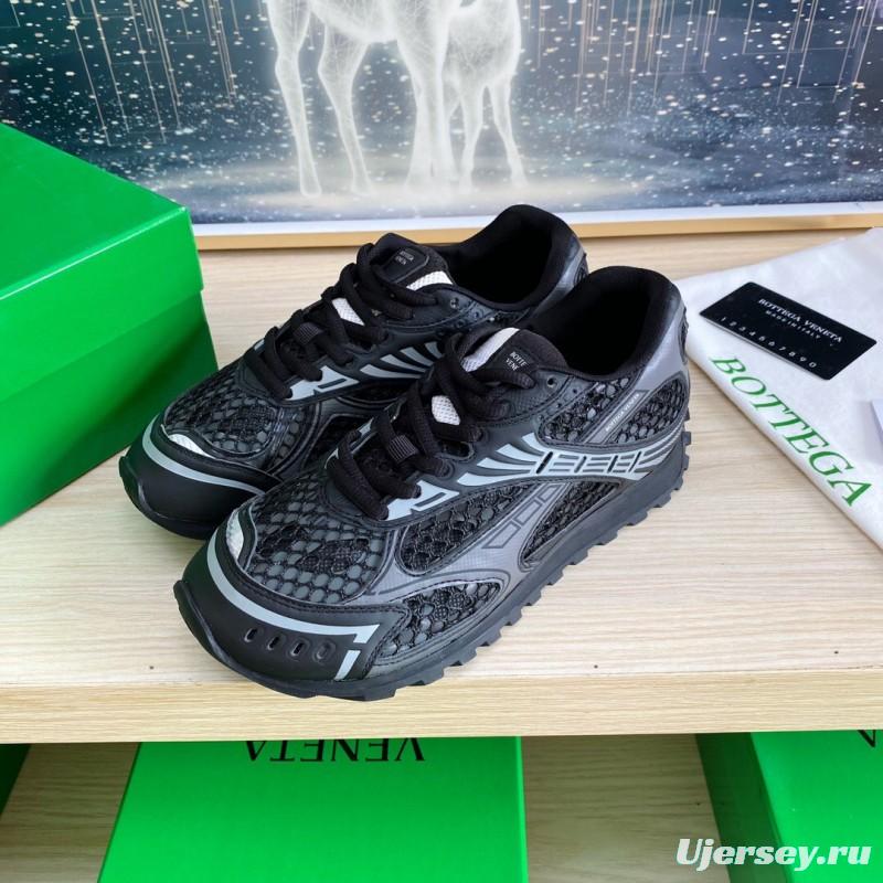 2025 Men BV Black Mesh Leather Sneakers LY00310