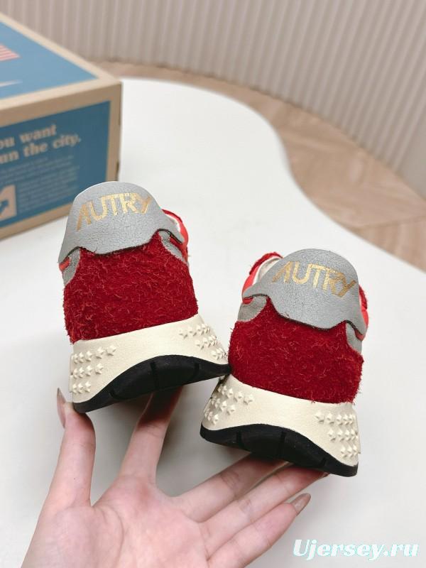2024 Unisex Autry Red White Leather Mesh Sneakers MJ00330