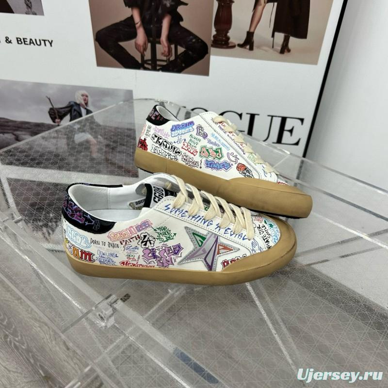 2025 Women GGDB White Multi Leather Sneakers