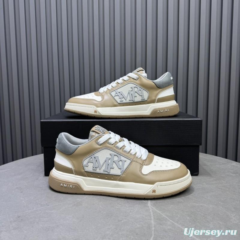 2025 Unisex Amiri Beige White Leather Sneakers MJ00360