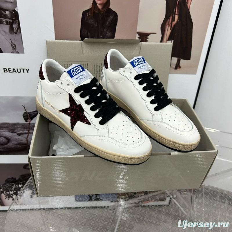 2024 Unisex GGDB White Burgundy Leather Sneakers MJ00260