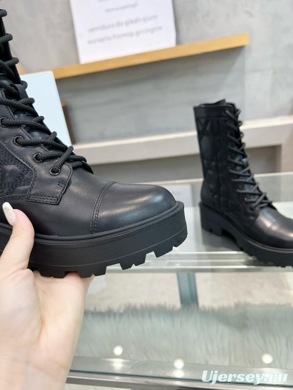 2024 Women Dior black leather boots MJ00430