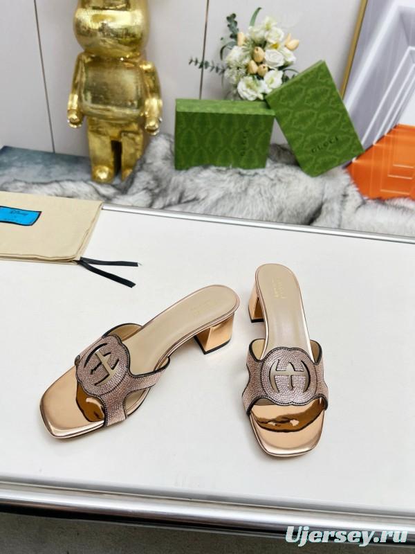 2025 Gucci Beige Leather Slippers MJ00190