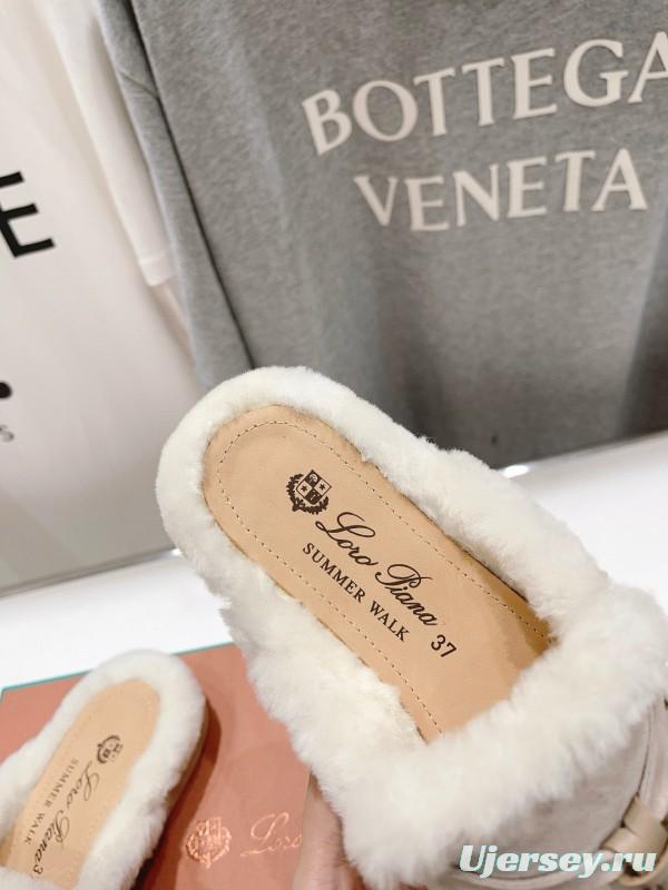 2024 Slippers LP Beige Suede Fur Loafer