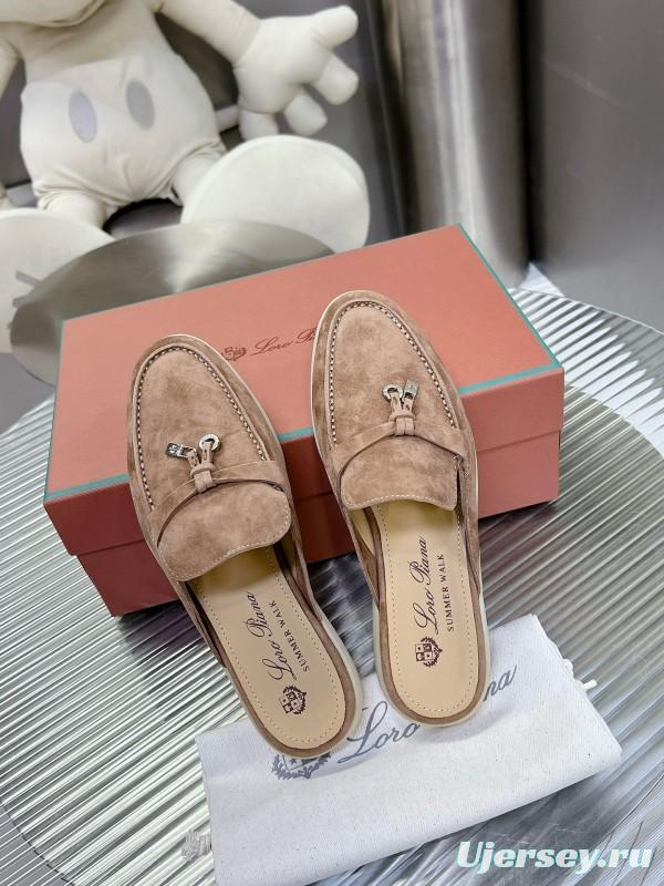 2024 Slippers LP beige suede Half Drag MJ00270
