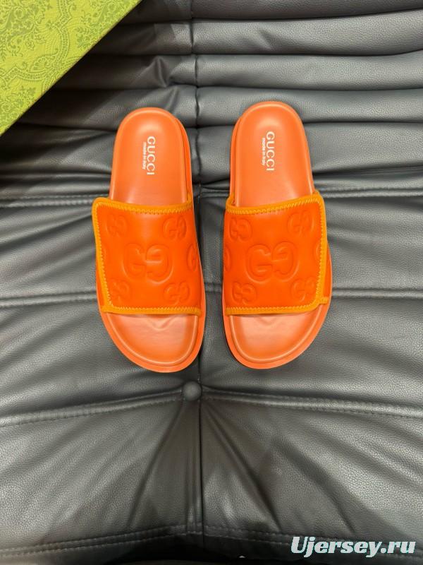 2024 GUCCI orange leather slippers MJ00200