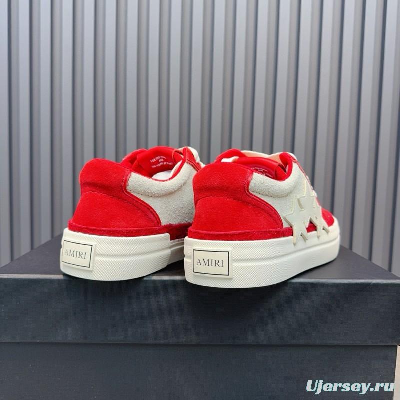 2024 Unisex Amiri Red White Canvas Sneakers MJ00300