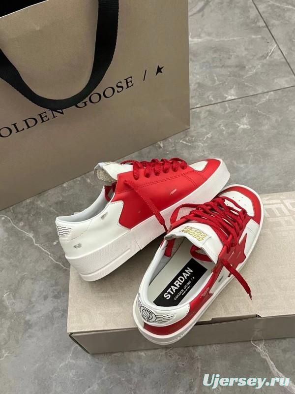 2024 Women GGDB Red White Leather Sneakers MJ00260