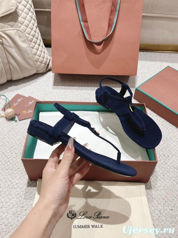 2025 Women LP Navy Suede Sandals LY00360
