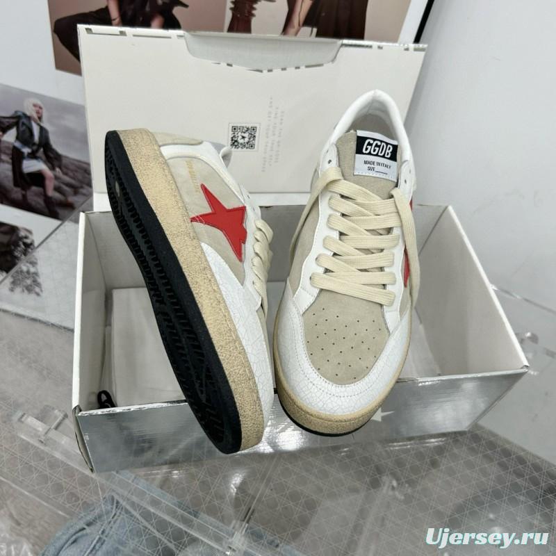 2024 Unisex GGDB White Beige Red Suede Leather Low-Top Sneakers MJ00260