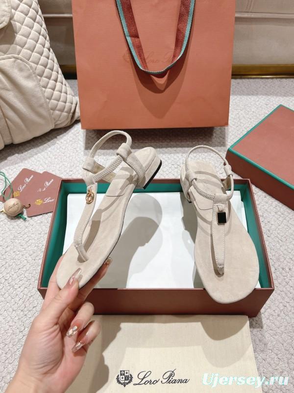 2025 Women LP Beige Suede Slippers LY00325