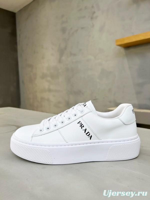 2024 Unisex Prada White Leather Sneakers MJ00310