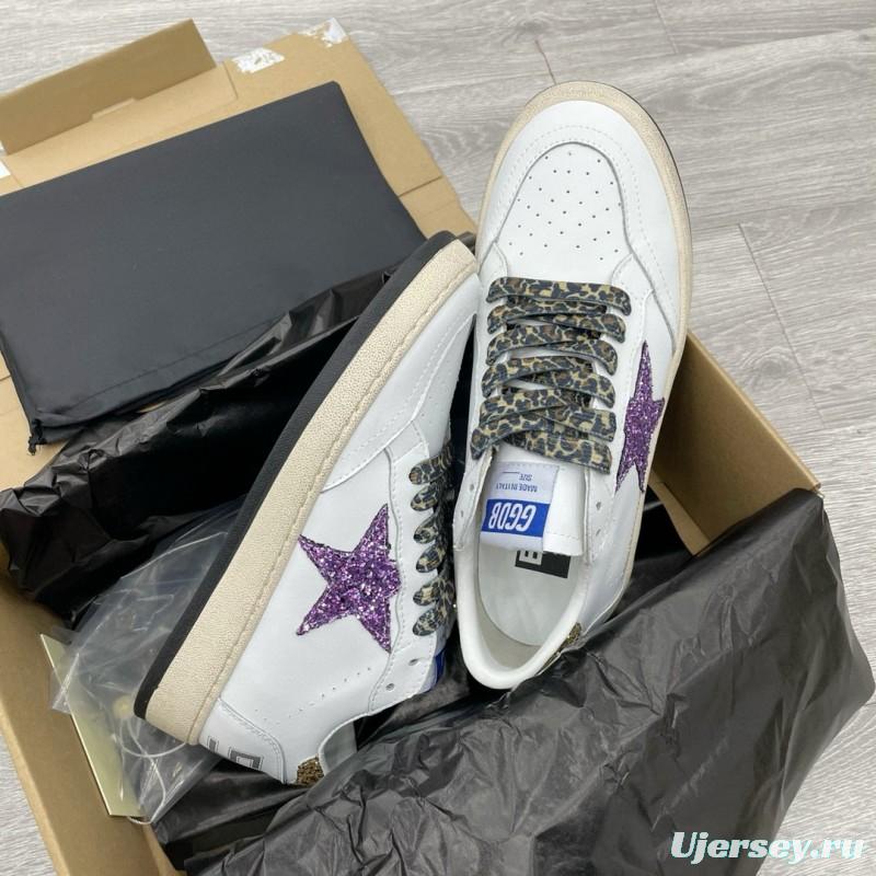 2024 Unisex GGDB White Purple Gold Leather Suede Sneakers MJ00260