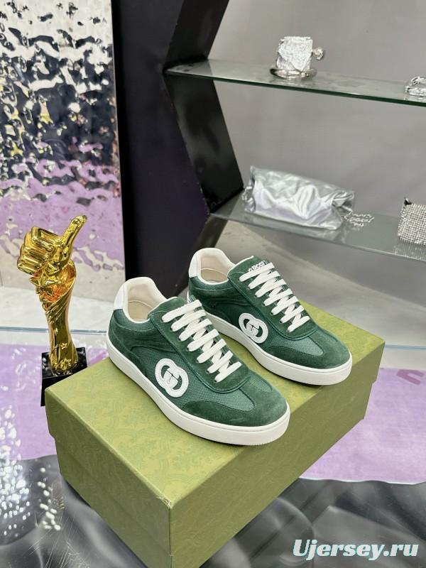 2024 Unisex Gucci Green Imported Suede Leather Sneakers MJ00310