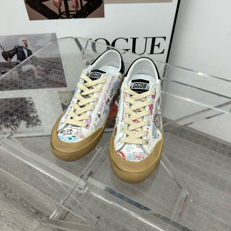 2025 Women GGDB White Multi Leather Sneakers