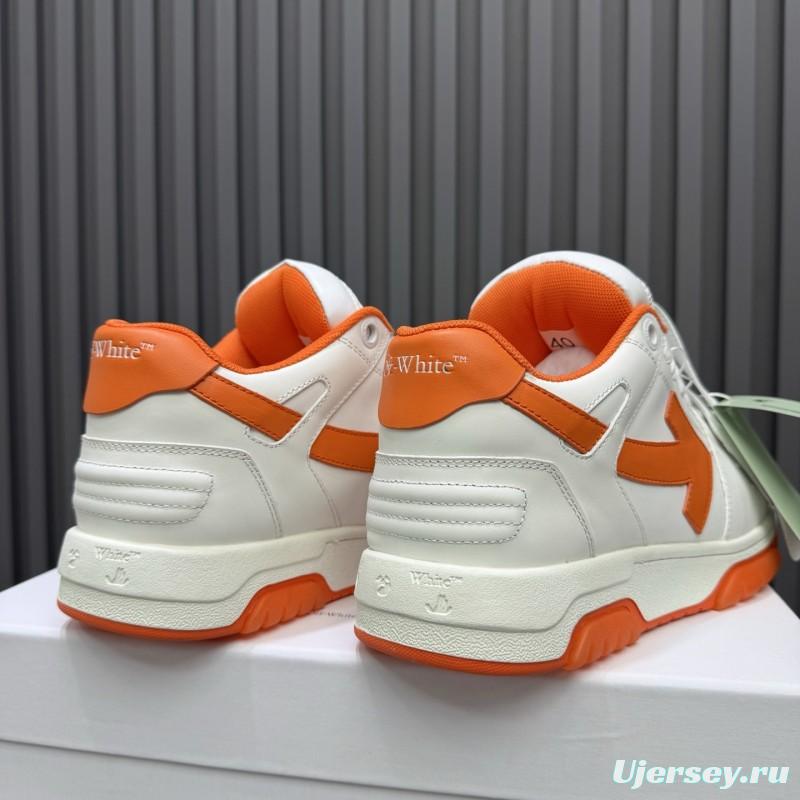 2025 Unisex Off-White White Orange Leather Sneakers MJ00320(W/M)