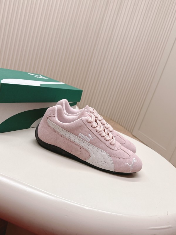 2025 Women Puma Pink Suede Sneakers LY00280