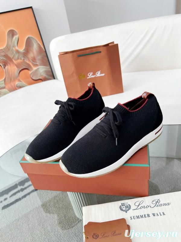 2024 Men Le Parmentier Black Wool Knit Sneakers MJ00330