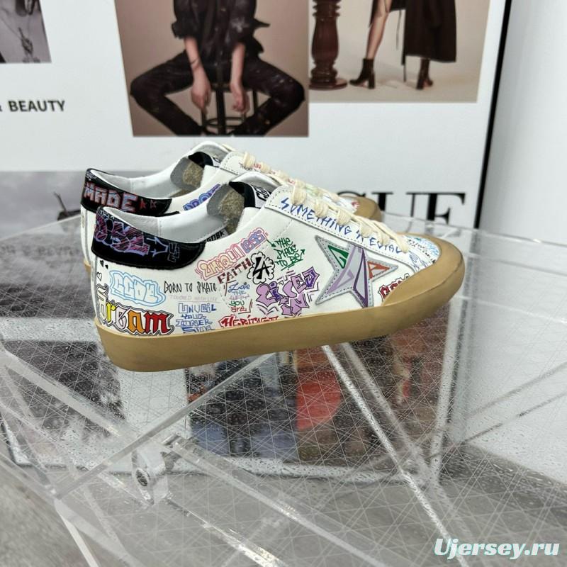 2025 Women GGDB White Multi Leather Sneakers