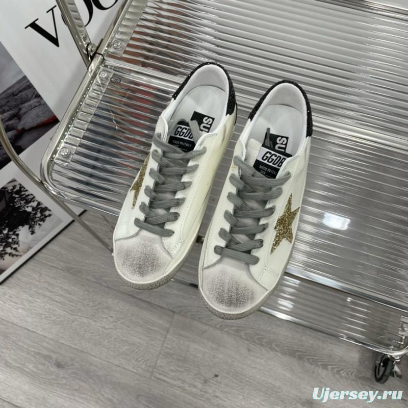 2025 Women GGDB White Black Gold Leather Suede Sneakers