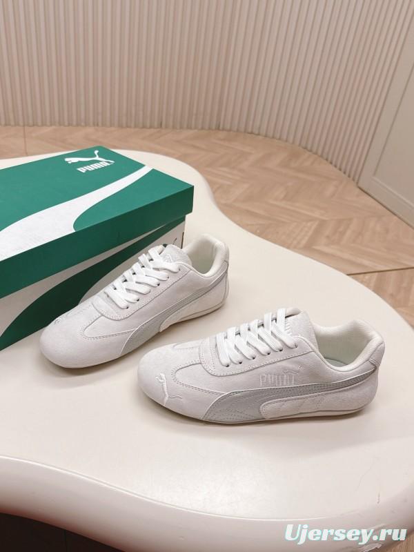 2025 Women PUMA White Suede Sneakers LY00280