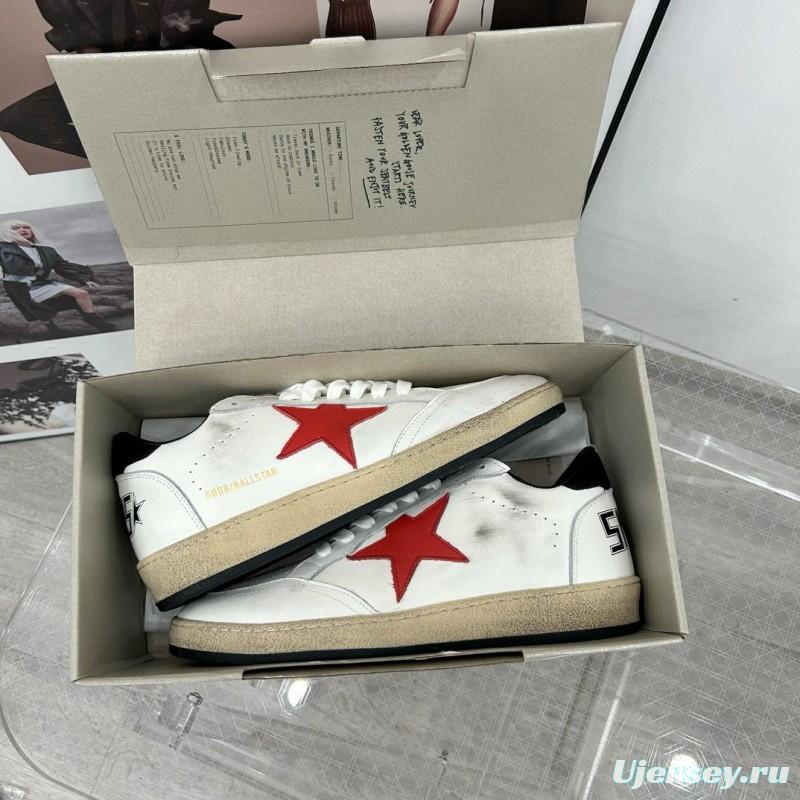 2024 Unisex GGDB White Red Leather Low Top Sneakers MJ00260