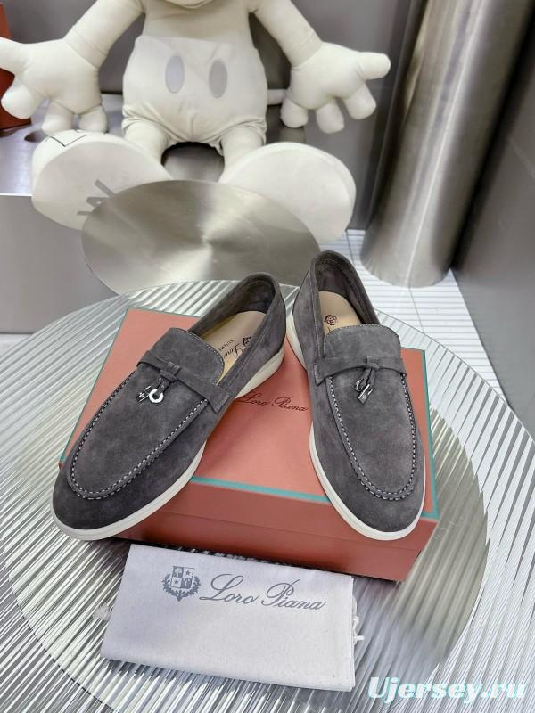 2024 Unisex Le Parmentier Gray Suede Loafers MJ00270