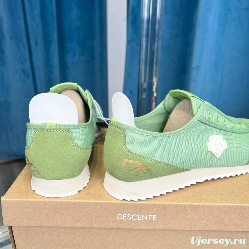 2024 Unisex DESCENTE  green canvas sneakers MJ00280