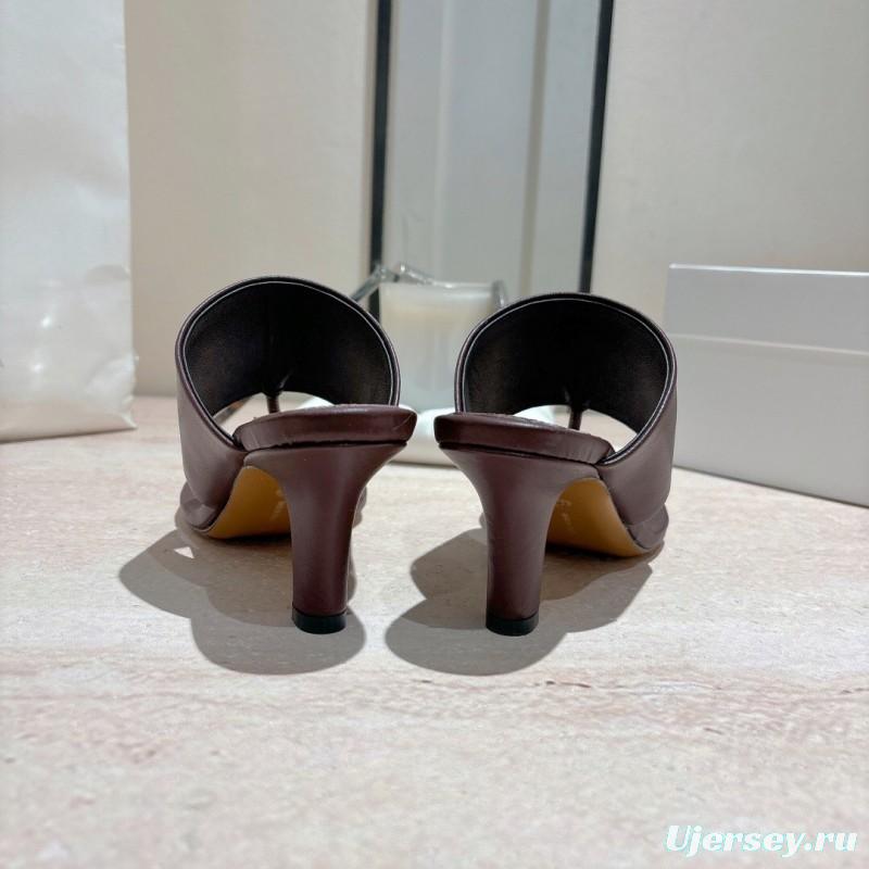 2025 Toteme Brown Calfskin Slippers