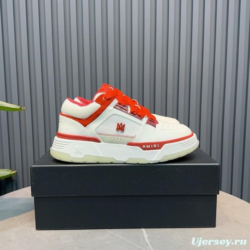 2024 Unisex Amiri White Red Leather Sneakers MJ00360