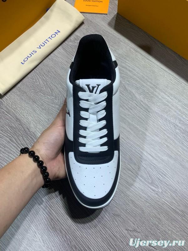 2024 Unisex Louis Vuitton Black White Nappa Calf Leather Sneaker High Frequency Logo MJ00380