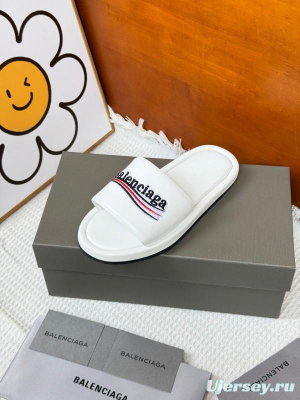 2025 Slippers Balenciaga White Fabric Slippers