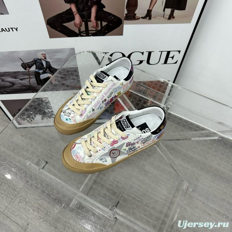 2025 Women GGDB White Multi Leather Sneakers