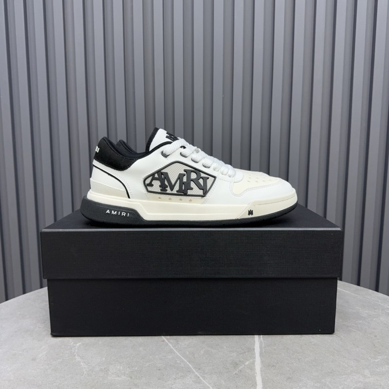 2025 Unisex Amiri White Black Leather Sneakers MJ00360
