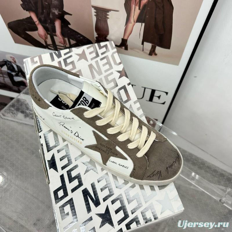 2024 Women GGDB White Grey Suede Leather Sneakers
